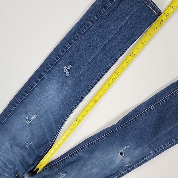 Levi's 513 Men's Slim Straight Distressed Denim Blue Jeans Size W32 L32 - Picture 14 of 14